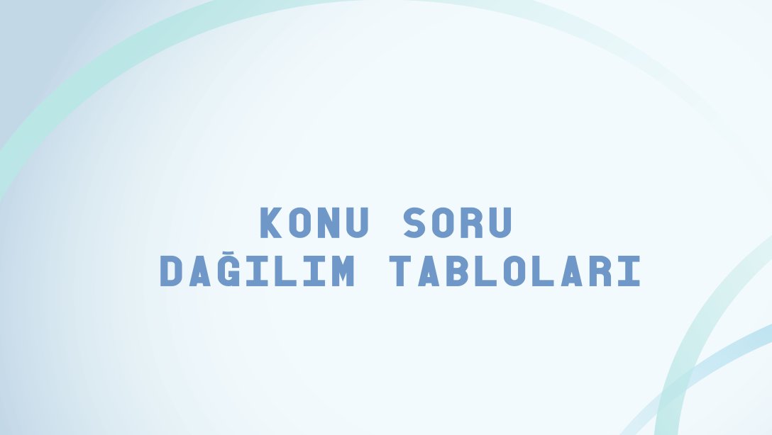 Isparta İl Milli Eğitim Müdürlüğü Konu Soru Dağılım Tabloları